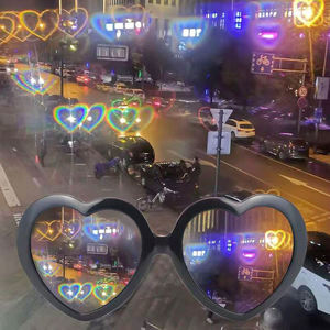 Hoojoker GL-023 Lunettes Cœur pour la Saint-Valentin, Multicolores, 18*11cm, Accessoire Viral pour <span class=keywords><strong>Confession</strong></span>, Effet Cœur Lumineux, Plastique, 14 ans et plus - Product Image 1