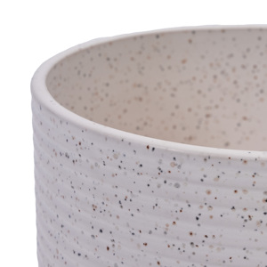 MDJ Glazed Ceramic Flower <b>Pots</b> 2 Pieces Round White <b>Indoor</b> Outdoor Planters for Home Garden Modern Minimalist Style - Product Image 4