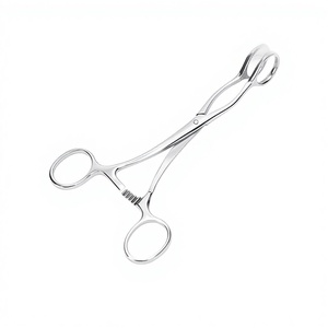 Pinza per lingua in acciaio inossidabile con testa dritta per esame dentale, divaricatore orale per primo soccorso, colore argento - Product Image 1