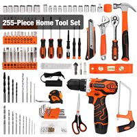 255 pièces 12V sans fil DrillDriver Tool Set Power Tool Combo Kit Mechanic Tools Set Box for DIY Home Repair OEM Supported