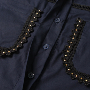 Ensemble jupe et chemise OUDINA décontracté pour femme : chemise courte brodée en dentelle et jupe longue plissée – Nouvelle collection tendance - Product Image 6