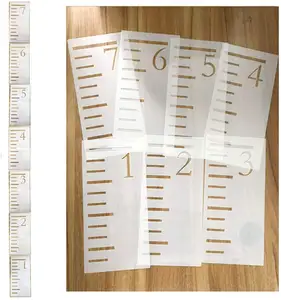 7 רגליים שליט סטנסיל צמיחת תרשים סטנסיל תבנית עבור ציור על עץ וקיר, מדידת ילדים גובה בית תפאורה