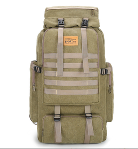 Mochila Deportiva Impermeable Vintage <span class=keywords><strong>de</strong></span> Alta Calidad 2022, para Viajes al Aire Libre, Montañismo, Gran Capacidad, Lona, Camping, 80 <span class=keywords><strong>Litros</strong></span> - Product Image 1