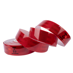 Nastro Riflettente Rosso e Bianco 3Hao per Esterni, 1/2 Pollice X 30 Piedi, Impermeabile in PET, Autoadesivo Riflettente di Sicurezza CEC104R per Camion - Product Image 5