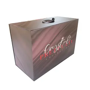 Confezione regalo pieghevole in cartone con chiusura magnetica con Logo personalizzato bianco di lusso