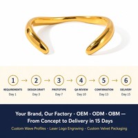 Nouveau Bracelet Étanche en Acier Inoxydable Plaqué Or 18K, Tendance, Élégant, Irrégulier, Ouvert, Inaltérable, Bijou Tendance