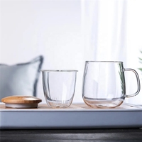 Tasses à thé en verre de 300 ml / 500 ml avec infuseur et couvercle en bambou, résistantes à la chaleur, pour thé en vrac