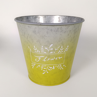 Jardin et décoration d'intérieur Jardinière galvanisée de style fermier Vase antique peint en métal Seau Pots chinois