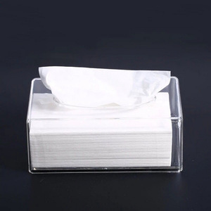 Groothandel Bedrukt Tissue Houder Plastic Transparant Clear Cover Vierkante Wc-papier Acryl Tissue Box