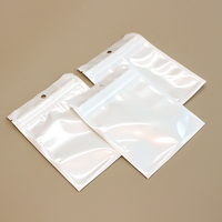 Bolsa de Plástico Transparente Blanca Pequeña, Reutilizable, con Orificio para Colgar, Bolsa con Cierre Hermético para Accesorios