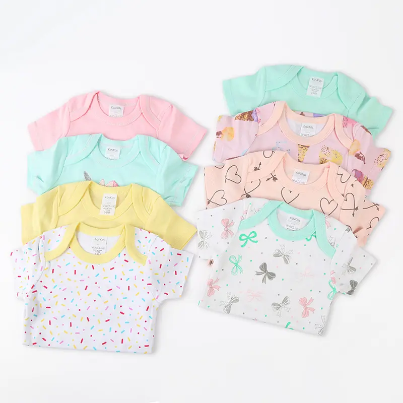 Pelele de algodón puro de manga corta para niños y niñas, ropa para bebés recién nacidos, monos, ropa para niños pequeños