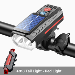 <span class=keywords><strong>Lampe</strong></span> avant de vélo solaire 350LM avec charge double Type-C, klaxon filaire 120dB, affichage numérique de la puissance, étanche, <span class=keywords><strong>pour</strong></span> <span class=keywords><strong>VTT</strong></span> et vélo de route - Product Image 2