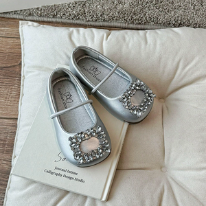 Meisjes Prinsessen Schoenen 2026 Lente Herfst Koreaanse Stijl Kinderen PU Bovenwerk Anti-Slip Elastische Band Zachte Zool Mode Flats - Product Image 4