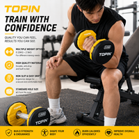 TOPIN Plaques de poids en caoutchouc personnalisées pour haltères et kettlebells, plaques d'ajout de poids 0,25KG-1,25KG, accessoires d'entraînement fitness