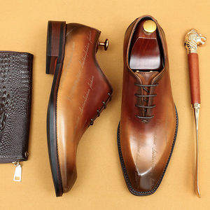 Zapatos de Vestir de Cuero para Hombre, Oxfords de Cuero de Grano Completo, Zapatos de Boda de Estilo Británico de Alta Gama - Product Image 6