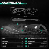 Couteau à Lame Fixe 3.74" en Acier Inoxydable D2, Usinage CNC, Couteau Tactique de Survie pour Extérieur, Pêche et Camping