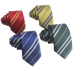 Cravate formelle rayée en polyester <span class=keywords><strong>HP</strong></span> <span class=keywords><strong>Harry</strong></span> <span class=keywords><strong>Potter</strong></span> avec logo, accessoire d'uniforme scolaire pour cosplay - Product Image 6