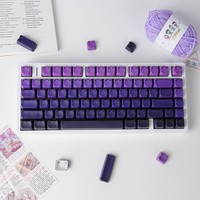 MAO cat High-profile Side-sculpted Translucent Full Set Black purple PBT 5-face Dye-sublimated Keycapscross-border Bestseller