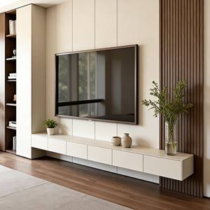 Customized Modern Minimalist Luxury <b>TV</b> Cabinet <b>Wall</b>-<b>Mounted</b> Design With Integrated Shelving <b>for</b> Home/Living Room - Product Image 5