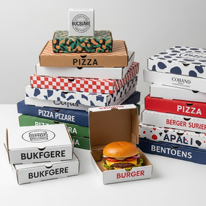 XJY custom densign 33 35 <span class=keywords><strong>CM</strong></span> 30 40 <span class=keywords><strong>9</strong></span> Pouces Burger logo impression Paquet Carton Imprimé Emballage En Vrac Pas Cher Boîtes À Pizza Avec Logo - Product Image 5