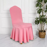 Prêt à expédier – Housse de chaise en spandex 25 couleurs, type jupe, avec couche d'air épaissie, protection de siège extensible pour mariages, hôtels et banquets