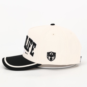 Gorra de Béisbol de Alta Calidad de 5 Paneles, Color Blanco Hueso, Personalizable, Tela de Sarga de Algodón, Visera Curva, Bordado 3D, Estilo Común - Product Image 3