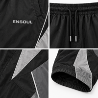 Pantalon de jogging tendance et nouveau, coupe oversize, mi-lourd, 100 % nylon, color-block, taille haute, imprimé réfléchissant pour homme