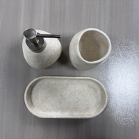 Ensemble d'accessoires de salle de bain en résine effet marbre, porte-savon moderne en résine