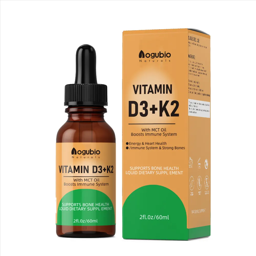 Suplemento nutricional de marca própria vitamina D3 K2 gotas suporte ossos vitamina D3K2 gotas líquidas sistema imunológico