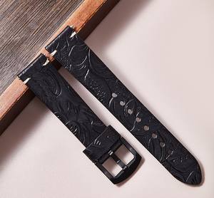 Correa de reloj de cuero tallado 20mm/22mm correa de reloj accesorios interruptor oreja correa de reloj - Product Image 3