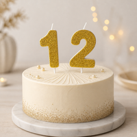 Bougies Chiffres Dorées Scintillantes Anti-Goutte Non Toxiques 3D pour Gâteau d'Anniversaire Premier Anniversaire Faible MOQ