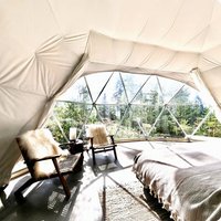 Dôme de glamping de luxe moderne en PVC, serre géodésique quatre saisons, tente igloo pour l'hôtellerie