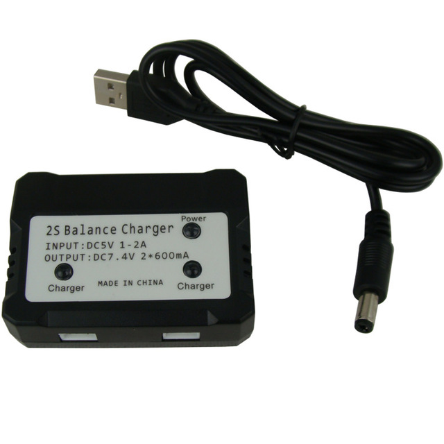 7.4V Lithium Battery 2S Balance Charger with USB Cable