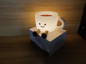 Coffee Cup Tap Touch LED Night Light, RGB Color Changing Dimmable Silicone <b>Bedside</b> Lamp, Type-C Rechargeable - Product Image 5