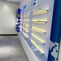Étagères murales flottantes modernes en verre et aluminium, nouvelle conception, personnalisables en usine, avec éclairage LED