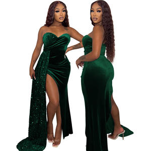 Vestidos De Fiesta Off S Ulder Boden lange High Slit Pailletten <span class=keywords><strong>Prom</strong></span> Elegante Abend party Kleider - Product Image 5