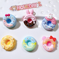 Breloques en résine Kawaii populaires en forme de donuts animaux, accessoires en résine pour la vente en gros, breloques personnalisées pour pinces à cheveux
