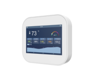 Monitor Kualitas Udara CO2 Rumah Pintar CH60 WiFi Layar Sentuh Sensor Kelembaban Bahan PC/ABS Anti-Korosi untuk Komersial