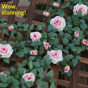 Nouvelle Collection : Plantes Murales Artificielles Réalistes – Vigne <span class=keywords><strong>de</strong></span> Roses Décorative Murale Très Demandée - Product Image 3
