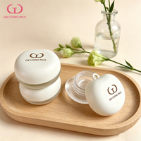 Pot cosmétique rond vide en ABS/PS/PET, blanc brillant, rose, avec trou pour porte-clés, logo personnalisé, OEM, vente en gros, en vrac
