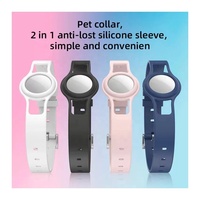 Pour Apple Air Tags, bracelet de repérage de traqueur de collier d'animaux de compagnie avec couvercle de protection de boucle pour Airtag étui de sangle en Silicone