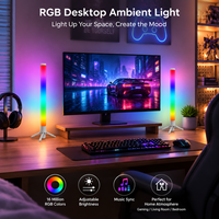 Lámpara de Pie LED RGBIC con Sincronización Musical, Control por Aplicación/WiFi/USB, Cambio de Color DIY para Retroiluminación de PC Gaming
