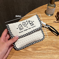 Dompet Wanita Bordir Anjing Kecil Lucu Model Zero Wallet Multi Warna Tas Penyimpanan Portabel Kapasitas Besar