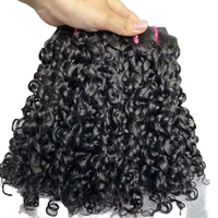 Extensiones de Cabello Brasileño SDD de Alta Gama, Cabello Virgen con Cutícula Alineada, Doble Trama, Rizo Pixie Funmi, Color Natural