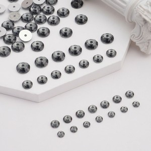 Dramáticas cuentas de diamante negro de 6 mm con resina epoxi, parte trasera plana, orificio central, <span class=keywords><strong>para</strong></span> coser, estilo gótico de calavera, marca YAXI, modelo 215-6 - Product Image 4