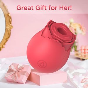 Vibrador de succión automático en forma de rosa para parejas, juguete sexual con alimentación USB con estimulador de clítoris y vibrador de clítoris para lamer la lengua - Product Image 1