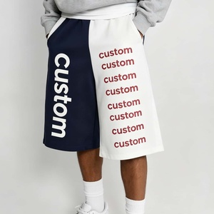 Custom Logo Men's Mid Waist Elastic Bermuda <b>Shorts</b> Cotton Casual Sweat <b>Shorts</b> Patchwork Style for Summer - Product Image 5
