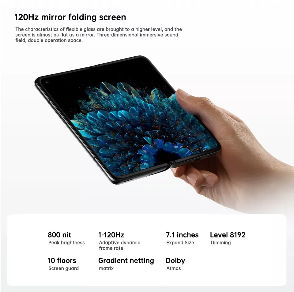 New Original OPPO Find N Folding Flagsh 5G Smartphone 120HZ Snapdragom 888 4500mAh Battery NFC Google Play Store Cell Phone OTG