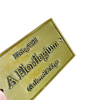 Étiquette personnalisée en laiton antique, logo en bronze gaufré, plaque signalétique en alliage de zinc pour meubles en bois