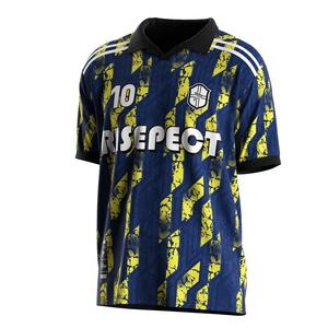 เสื้อโปโลฟุตบอลแบบลำลองสำหรับวันแข่งขัน ติดกระดุมเม็ดเดียว ผ้าตาข่ายระบายเหงื่อ แผ่นผ้าแห้งเร็ว และสีสันแบบคัลเลอร์บล็อกที่ปรับแต่งได้ - Product Image 1